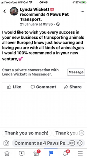 4 Paws Pet Transport Southampton UK image